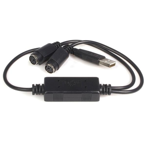 Bracket Startech.com Cable Adaptador Convertidor Teclado Mouse PS/2 Mini Din a USB - 2x PS/2 Hembra - 1x USB A Macho, Negro, Ce, Fcc, Reach, Chesen - CSC0101A-S16G, 20 mm, 435 mm, 13 mm