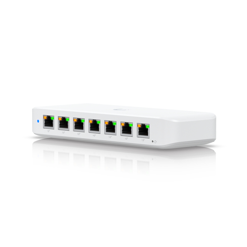 Switch Ubiquiti Ultra Gestionado, L2, RJ-45 8, Gigabit Ethernet (10/100/1000), 7 PoE, Blanco
