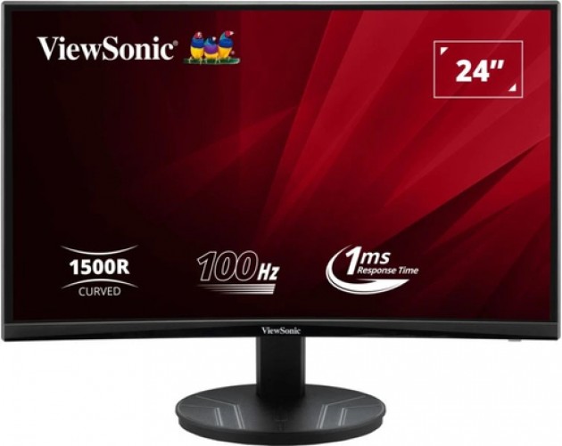 Monitor Viewsonic VA VA2416C LCD, 23.6", Full HD, VA, 100 Hz, 1 ms, Negro