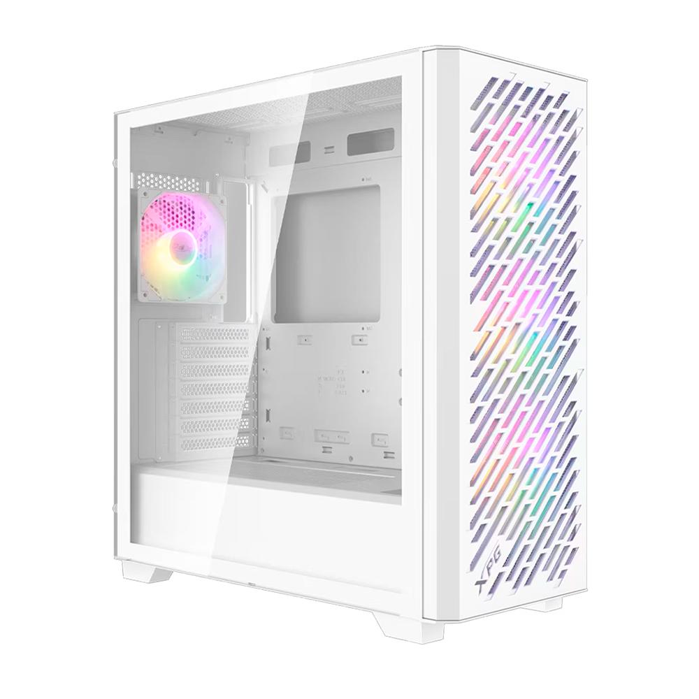 Gabinete XPG Valor Air Pro, Mid Tower, ATX, Vidrio Templado, Incluye 4 Ventiladores de 120mm. Color Blanco