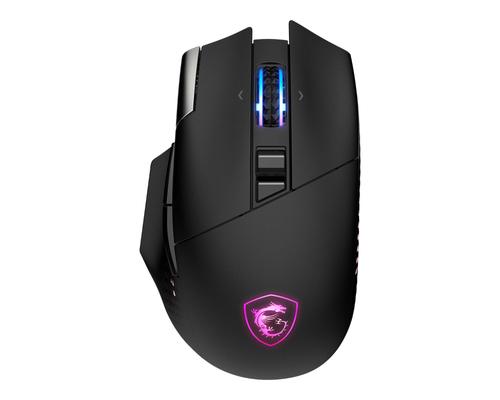 Mouse MSI Versa Pro Wireless óptico, 15 Botones, 26000 dpi, Rf Wireless + Bluetooth + USB Type-c, Negro
