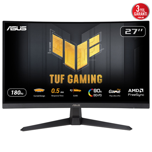 Monitor Asus Tuf Gaming VG27WQ3B LCD, 27", Quad HD, Fast VA, 180 Hz, 1 ms, Freesync, DP/HDMI, Negro