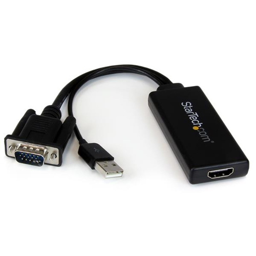 Adaptador Startech VGA a HDMI con Audio y Alimentación USB Conversor VGA a HDMI Portátil 1080 P, (VGA2HDU)