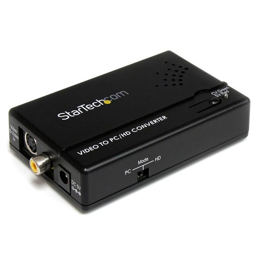 Convertidor Startech.com 1600 x 1200, Composite, S-video, Negro