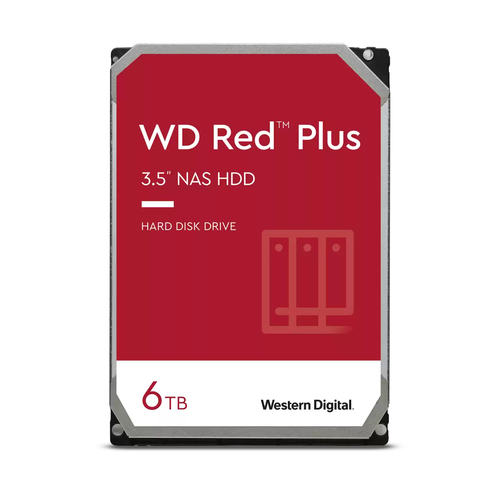 Disco Duro Western Digital Red Plus Red Plus 3.5", 6 TB, Serial Ata III, 5400 rpm, Cache 256 MB