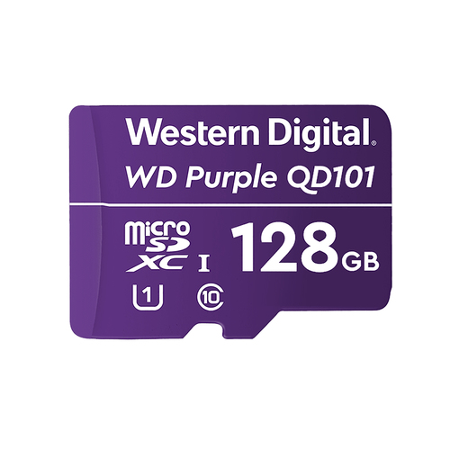 Memoria Micro SDXC Western Digital Purple, 128GB, C10, Videovigilancia 24/7