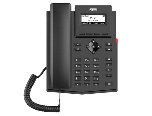 Teléfono IP Fanvil X301P Terminal con Conexión por Cable, PoE, 2 Líneas, Negro