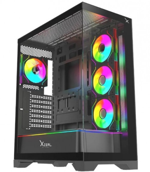 Gabinete Gamer Xzeal XZ160, Full Tower, E-ATX, ATX, Cristal Templado, 4x Ventiladores, Negro