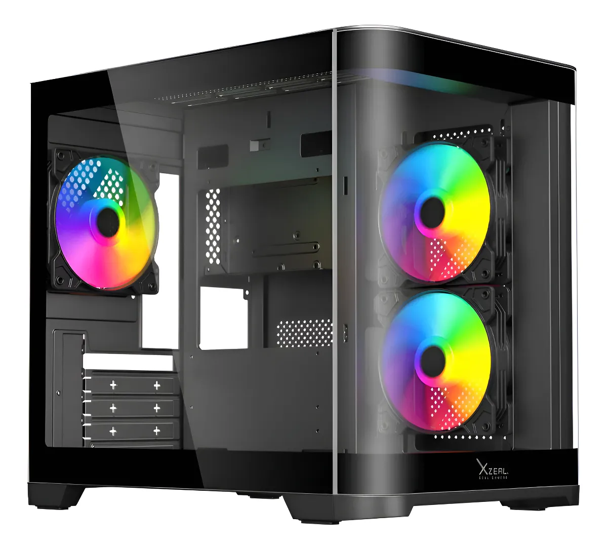 Gabinete Gamer Xzeal XZC1, Mini-tower, Micro-ATX/mini-itx, 3xventiladores, Panel Curvo, Negro