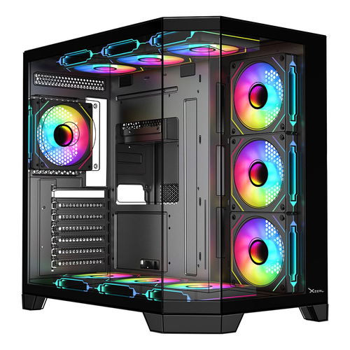 Gabinete Xzeal XZ150, Midi-tower, ATX/micro-ATX, USB 3.0, 4 Ventiladores Instalados, Negro