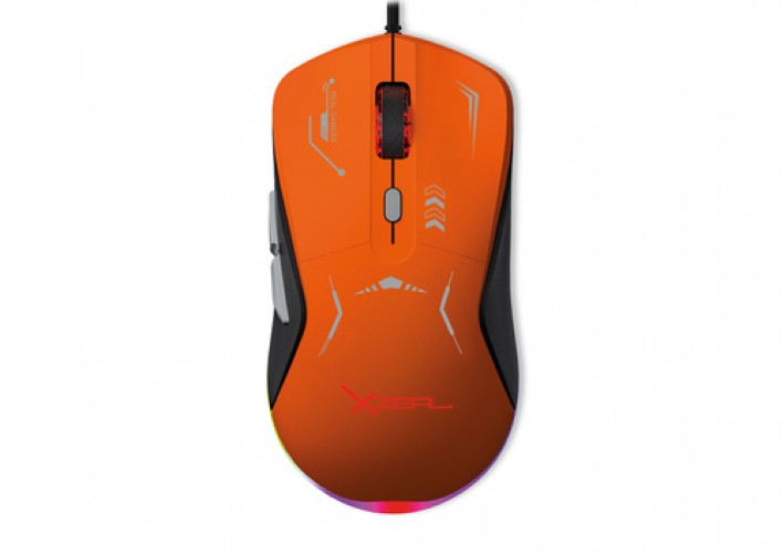 Mouse Xzeal XZ-401, Optico, 6 Botones, 7200 dpi, USB Tipo A, Negro, Naranja
