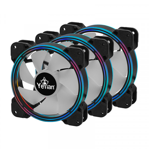 Ventilador Yeyian YCF-3KFS-01 12 cm, 1300 rpm, LED Azul, Verde, Rojo, Negro